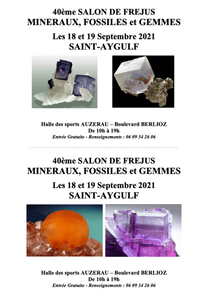 40. Ausstellung von Fréjus "Mineralien, Fossilien und Edelsteine"